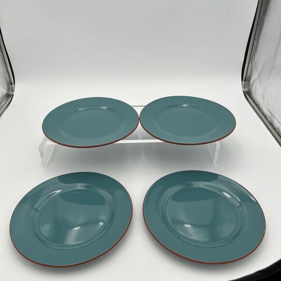 SOLD OUT Qty 1 Plate Baum Tangier (Turquoise/Orange) - Dinner Plate - 11" - Picture 3 of 10